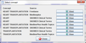 Select Concept Dialog